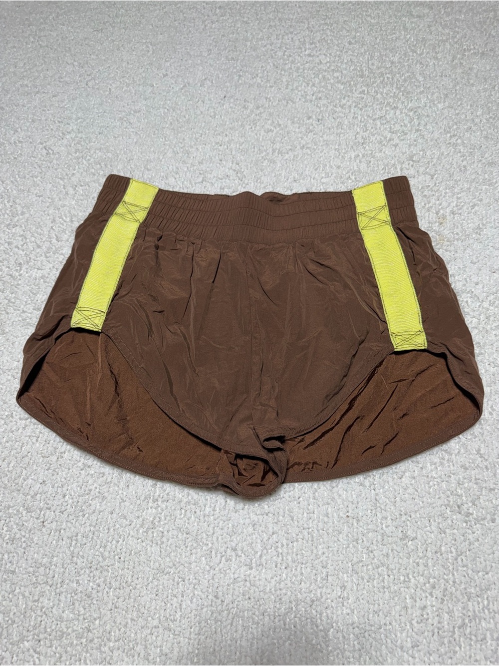 FP Movement x Richer Poorer Brown Running Shorts Neon Straps L